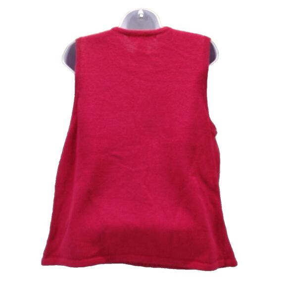 Carly St.Claire Woman Sweater Vest Red XL Full Zip Snowman Embroidered Beaded - Picture 6 of 12
